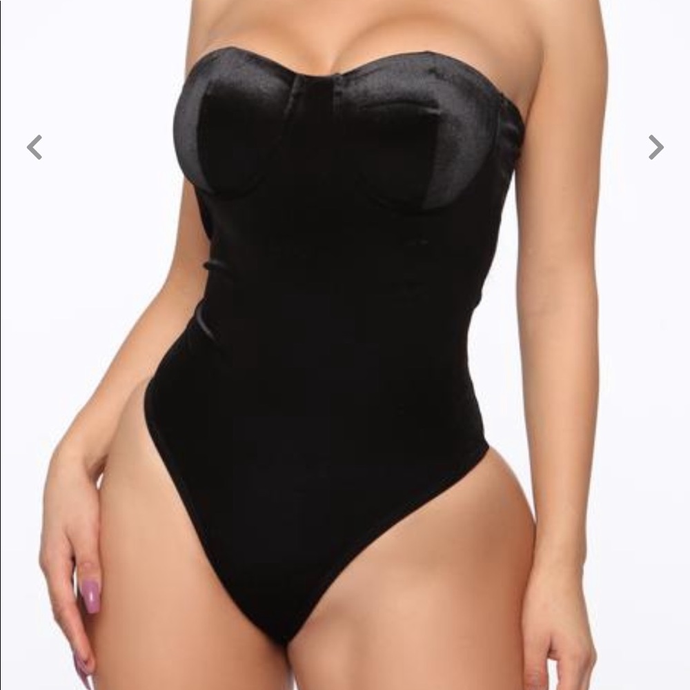 Velvet body suit.